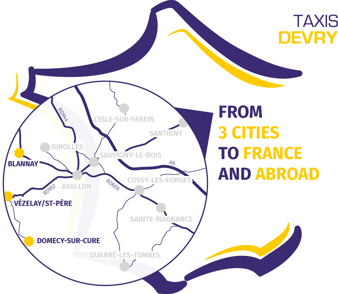 Carte Taxis Devry, Taxis Moffront, Taxi Angele