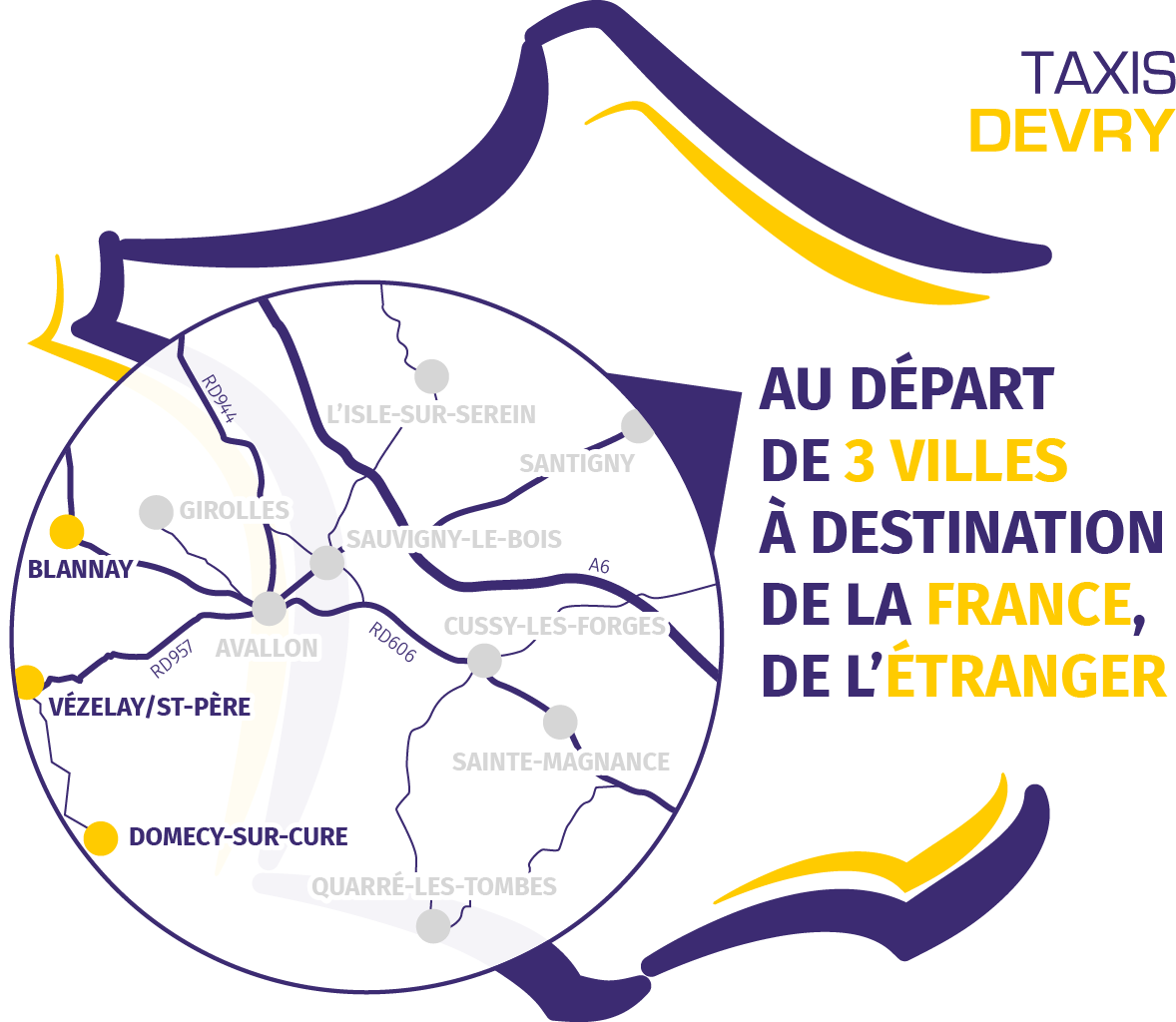 Carte Taxis Devry, Taxis Moffront, Taxi Angele